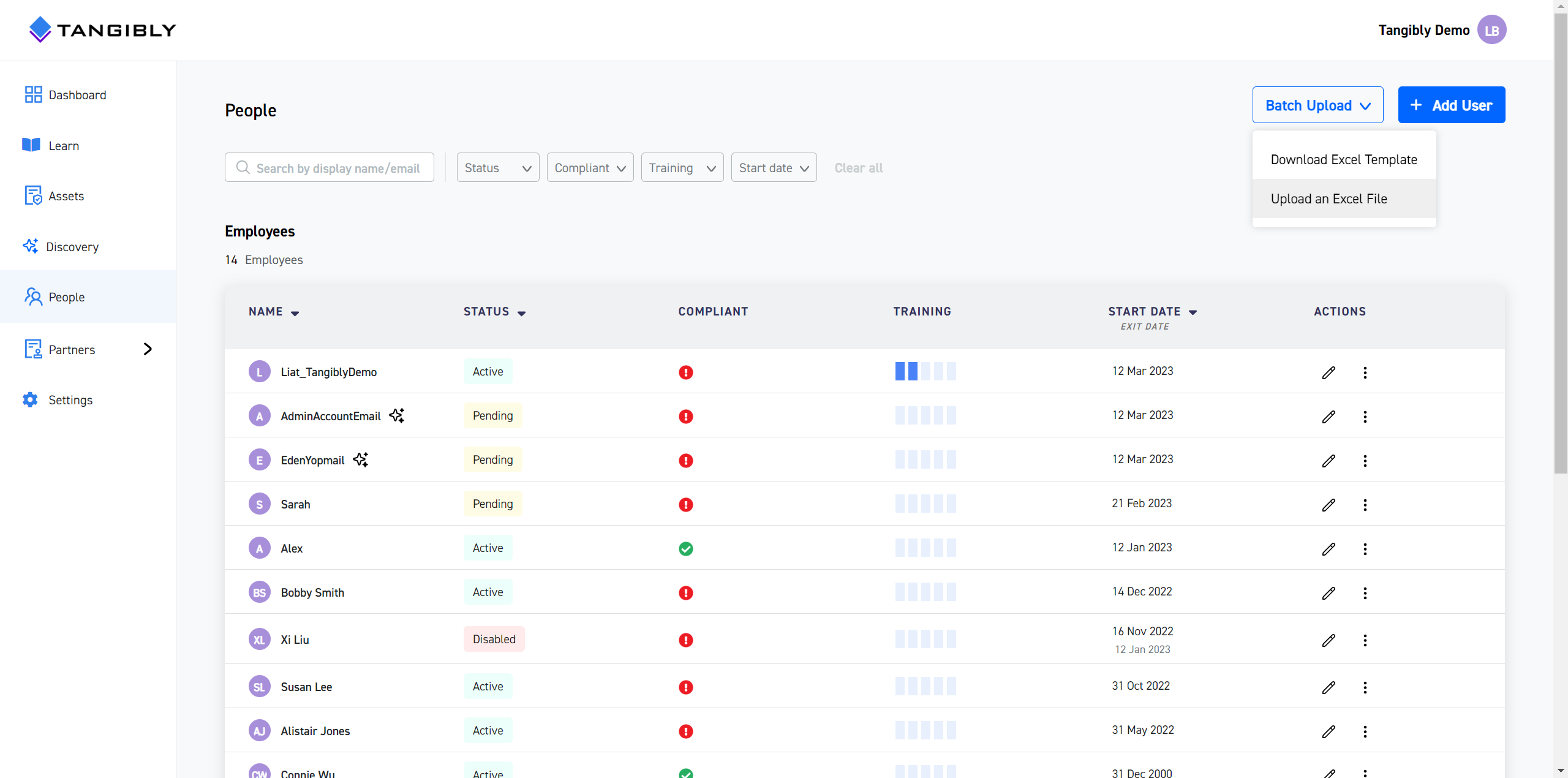 Tangibly Manage – Trade Secret Compliance SaaS